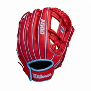 Wilson A500 Utility Youth Baseball Glove- 11.5", Red/Blue,Left-Hand Throw