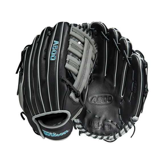 Wilson A500 12.5" Black/Grey/Tropical Blue Right Hand Throw Baseball Glove