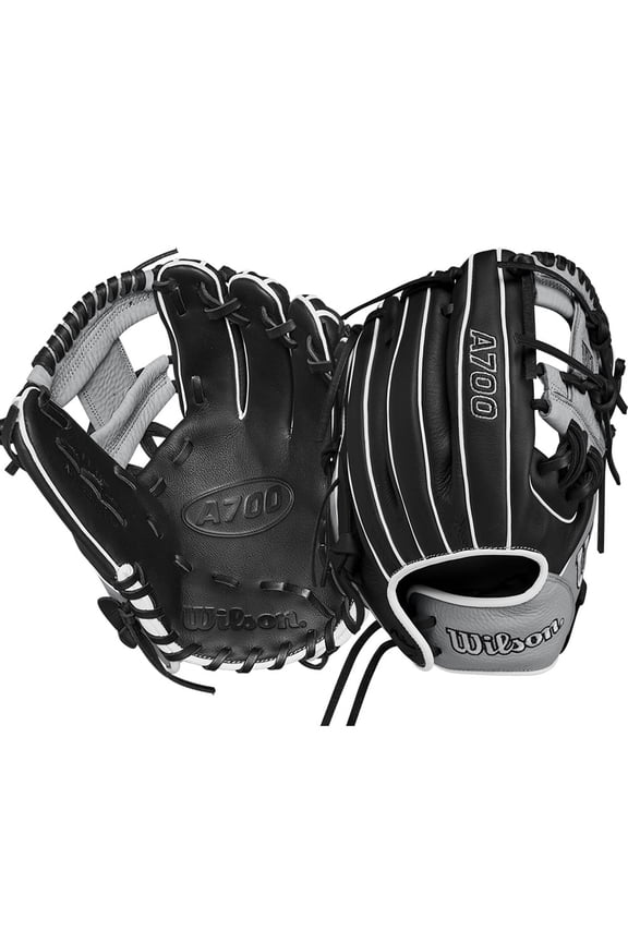 A700 Infield Baseball Glove- 11.5", Black/Grey, Right-Hand Throw