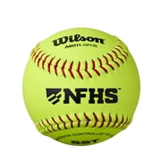 Wilson A9011 Collegiate/HS NFHS Leather Polycore Softballs- Yellow, 1 Dozen Balls