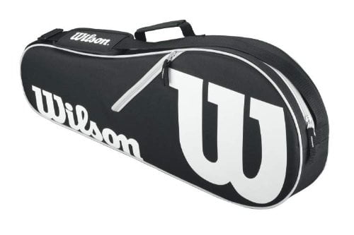 Wilson Advantage II Triple Racket Bag - Holds up to 3 Rackets, Black/White