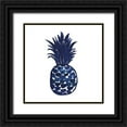thumbnail image 1 of Wilson, Aimee 12x12 Black Ornate Wood Framed with Double Matting Museum Art Print Titled - Indigo Pineapple, 1 of 4