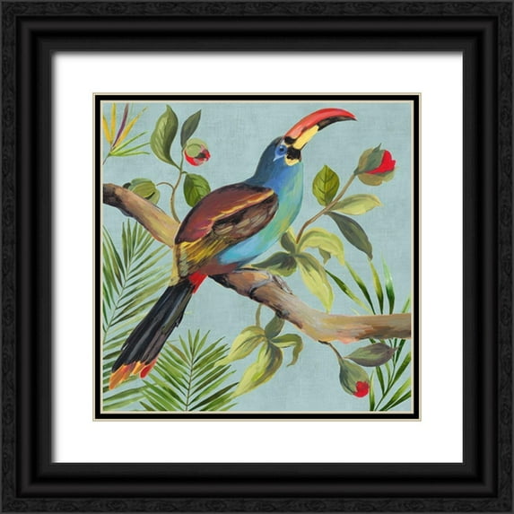 Wilson, Aimee 12x12 Black Ornate Wood Framed with Double Matting Museum Art Print Titled - Paradise Toucan I