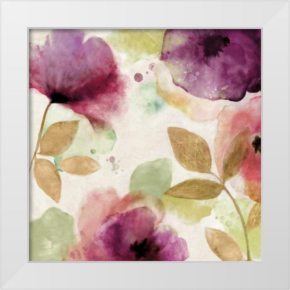 Wilson, Aimee 12x12 White Modern Wood Framed Museum Art Print Titled - Watercolour Florals II