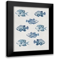 Wilson, Aimee 12x14 Black Modern Framed Museum Art Print Titled - Indigo Fishes