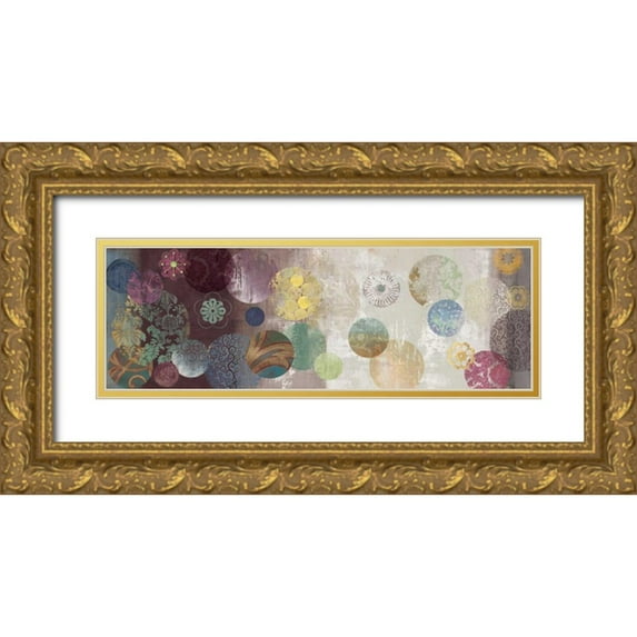 Wilson, Aimee 14x7 Gold Ornate Wood Framed with Double Matting Museum Art Print Titled - Glacier Rings II