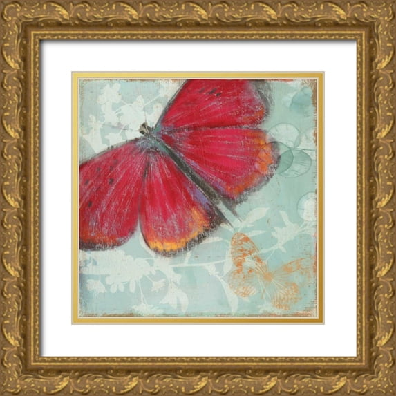 Wilson, Aimee 15x15 Gold Ornate Wood Framed with Double Matting Museum Art Print Titled - In Flight II - Mini