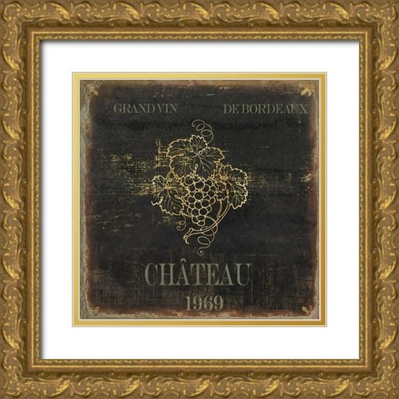 Wilson, Aimee 15x15 Gold Ornate Wood Framed with Double Matting Museum Art Print Titled - Vino I - Mini