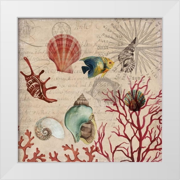 Wilson, Aimee 15x15 White Modern Wood Framed Museum Art Print Titled - Coral I