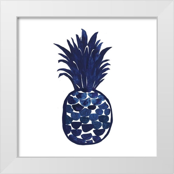 Wilson, Aimee 15x15 White Modern Wood Framed Museum Art Print Titled - Indigo Pineapple
