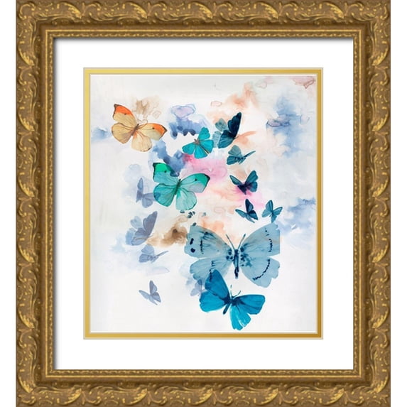 Wilson, Aimee 15x17 Gold Ornate Wood Framed with Double Matting Museum Art Print Titled - Fly Away