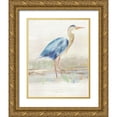 thumbnail image 1 of Wilson, Aimee 15x18 Gold Ornate Wood Framed with Double Matting Museum Art Print Titled - Heron in Lake, 1 of 4
