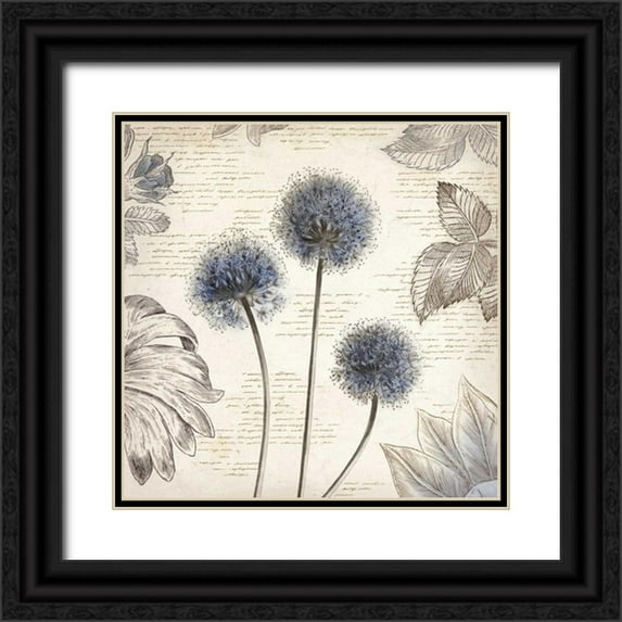 Wilson, Aimee 20x20 Black Ornate Wood Framed with Double Matting Museum Art Print Titled - Blushing Blue I - Mini