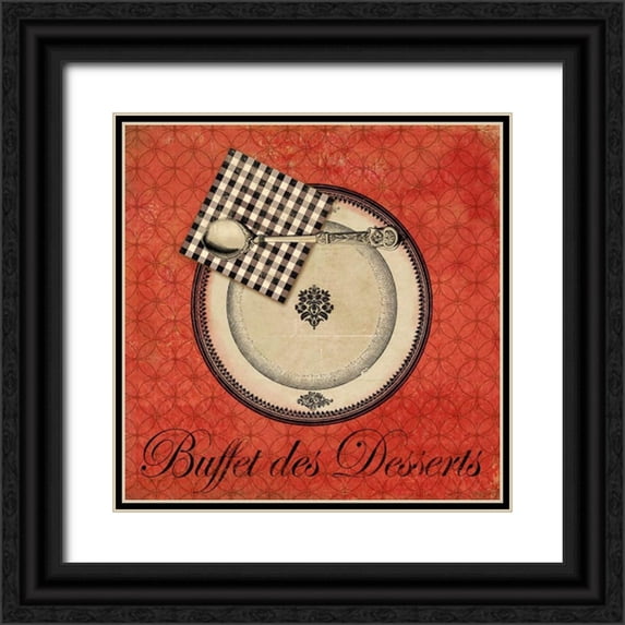 Wilson, Aimee 20x20 Black Ornate Wood Framed with Double Matting Museum Art Print Titled - Buffet de Desserts