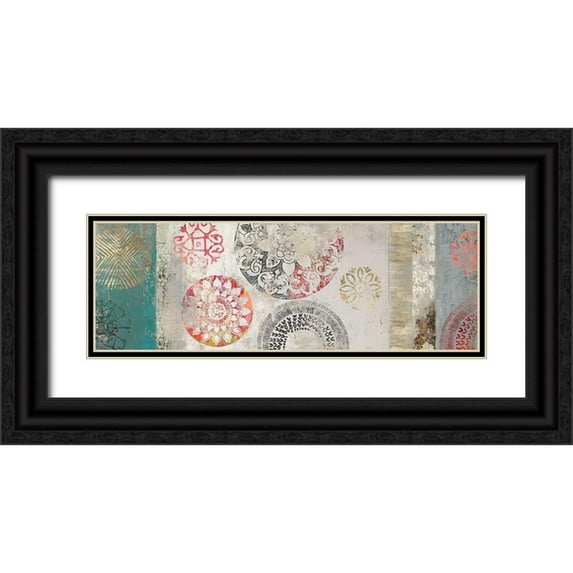 Wilson, Aimee 24x11 Black Ornate Wood Framed with Double Matting Museum Art Print Titled - Elegance of the Flow I