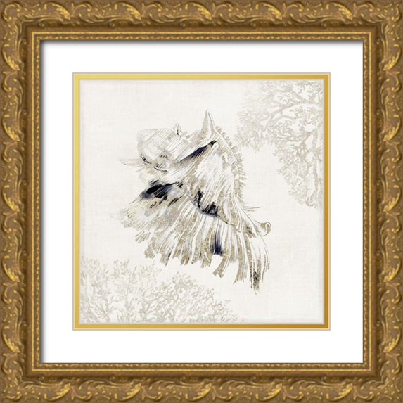 Wilson, Aimee 26x26 Gold Ornate Wood Framed with Double Matting Museum Art Print Titled - Silver Shell II