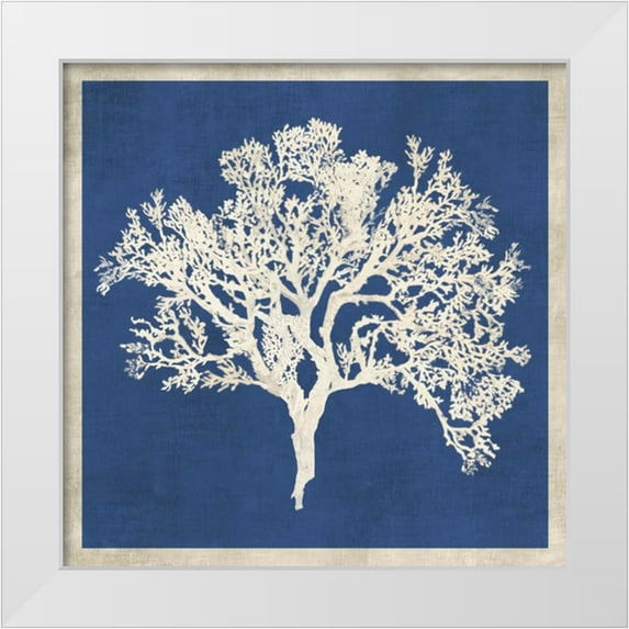 Wilson, Aimee 26x26 White Modern Wood Framed Museum Art Print Titled - Cobalt Coral II