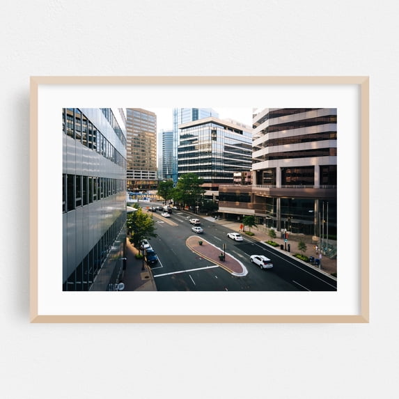 Wilson Blvd - Arlington Virginia Photography Oak Framed Wall Art Print 24 x 36 inches