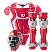 Wilson C200 Youth Baseball Catchers Gear Kit - Scarlet Ages 7-12