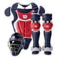 thumbnail image 1 of Wilson C200 Youth Baseball Catcher's Gear Kit - Navy/Scarlet (Ages 7-12), 1 of 7