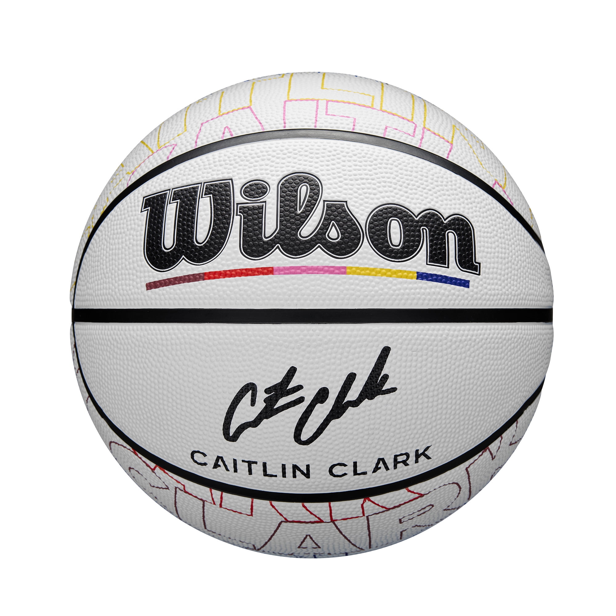 Wilson Caitlin Clark Journey Series Basketball - White/Multicolor, Size 5 - 27.5"