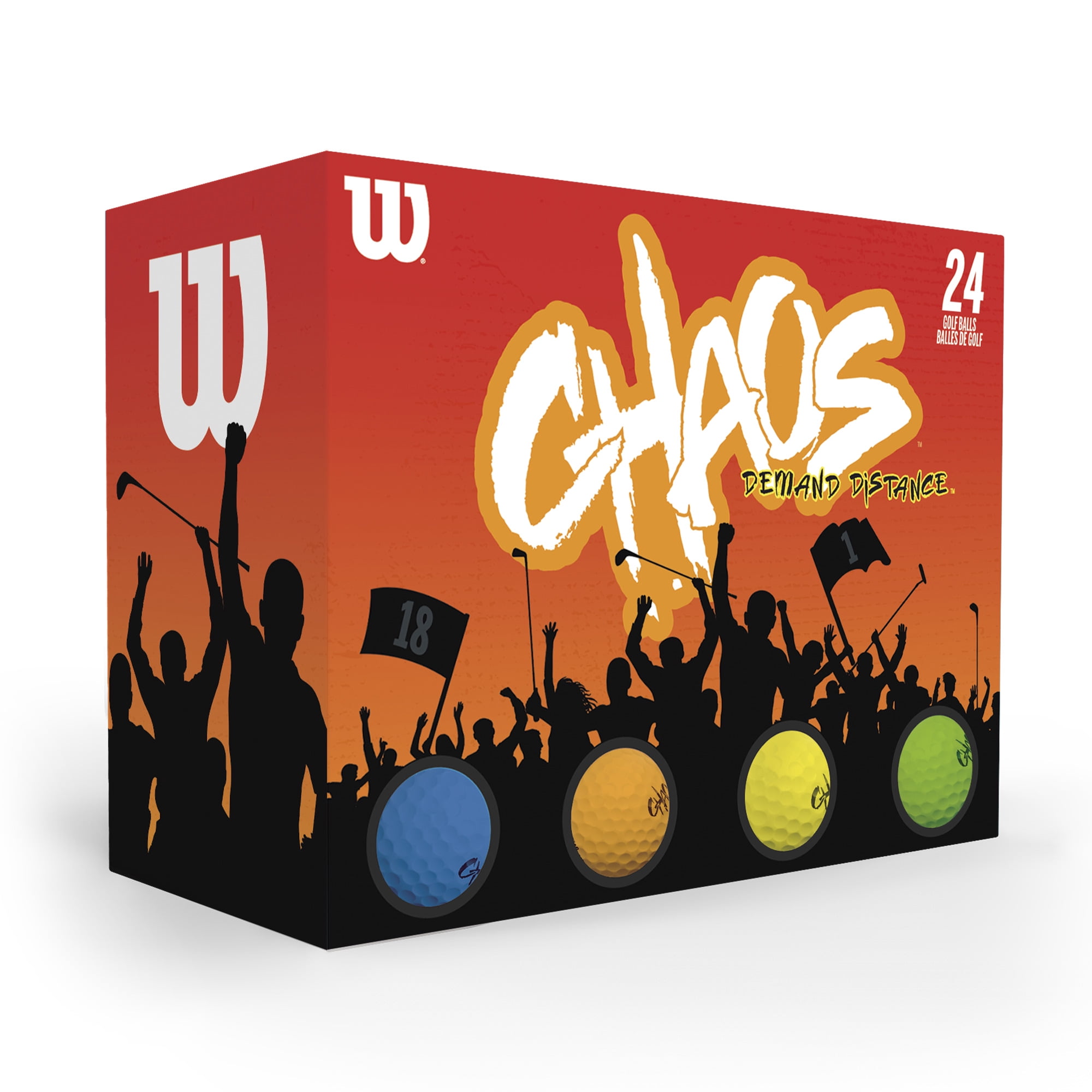 Wilson Chaos Golf Ball, Multi-Color - 24-pack
