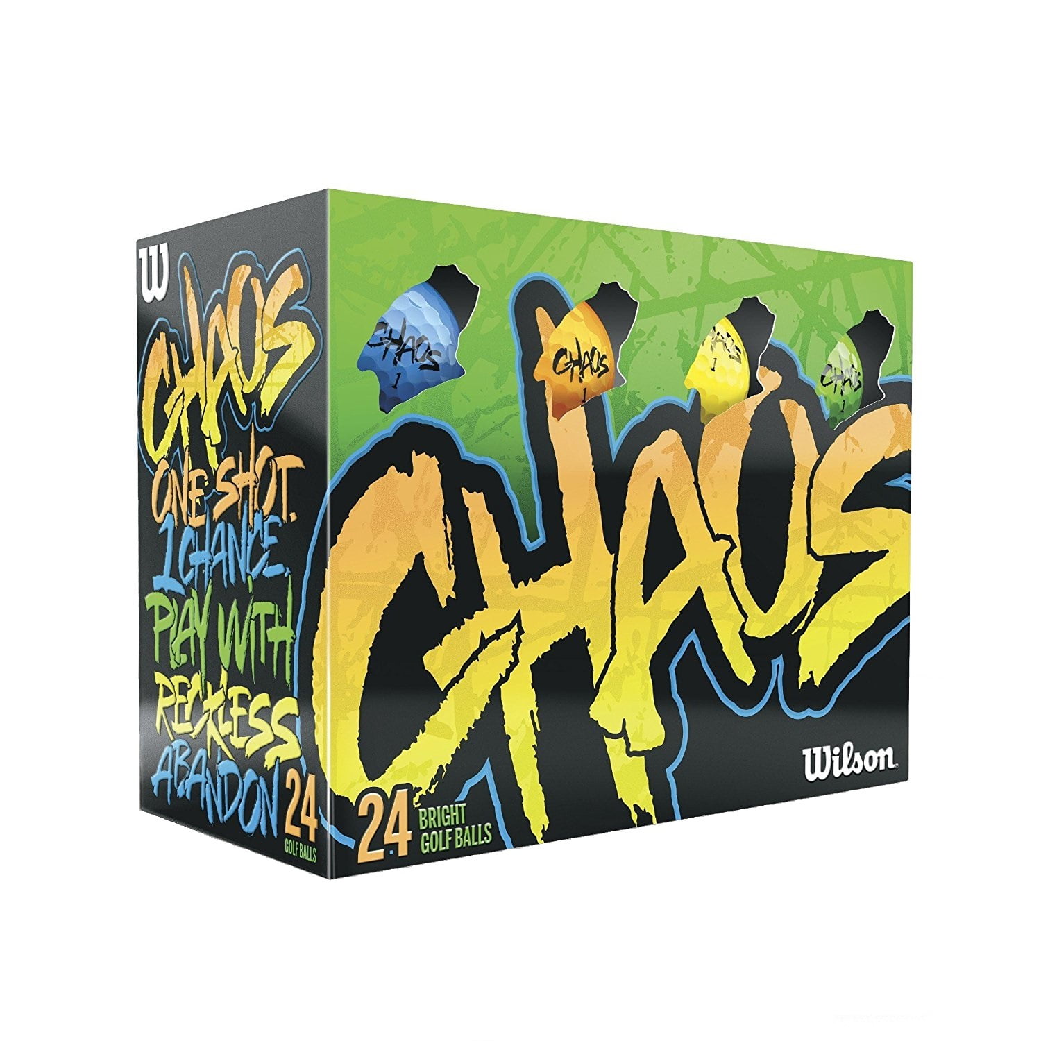 Wilson Chaos Golf Balls, 24 Ball Pack MultiColor