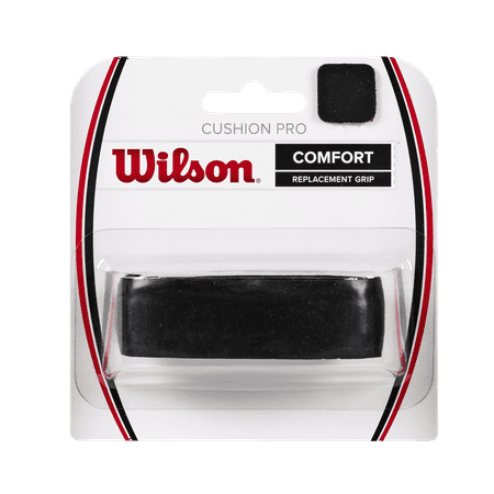 Wilson Cushion Pro Comfort Replacement Racket Grip, Black - 1 Pack