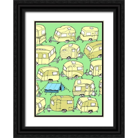 Wilson, Duncan 11x14 Black Ornate Wood Framed with Double Matting Museum Art Print Titled - Odd Ones - Tent