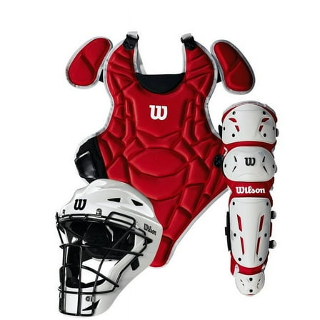 Wilson EZ Gear 2.0 Catcher’s Gear Kit - Scarlet, Small/Medium (Ages 5-7)