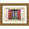 thumbnail image 1 of Wilson, Emily 14x11 Gold Ornate Wood Framed with Double Matting Museum Art Print Titled - France-Dordogne-Hautefort A brown shuttered window on a house in the town of Hautefort, 1 of 4