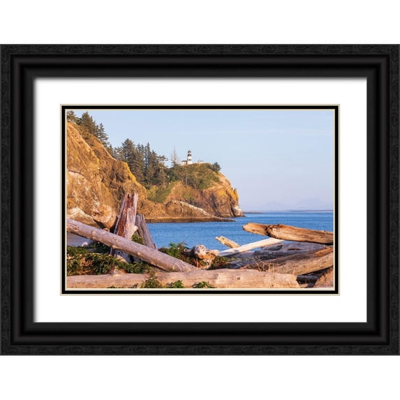 Wilson, Emily 18x13 Black Ornate Wood Framed with Double Matting Museum Art Print Titled - Washington State-Ilwaco-Cape Disappointment State Park Cape Disappointment Lighthouse