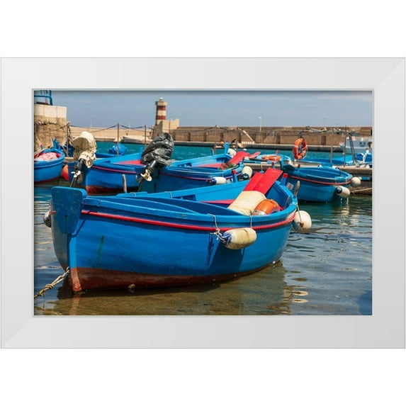 Wilson, Emily 24x17 White Modern Wood Framed Museum Art Print Titled - Italy-Apulia-Metropolitan City of Bari-Monopoli Porto di Monopoli