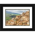 thumbnail image 1 of Wilson, Emily 32x23 Black Ornate Wood Framed with Double Matting Museum Art Print Titled - Palermo Province-Gangi View of the town of Gangi in the mountains of Sicily, 1 of 4