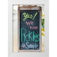 thumbnail image 1 of Wilson, Emily M. 11x14 White Modern Wood Framed Museum Art Print Titled - Bandera-Texas-USA-Chalkboard sign for pickles in the Texas Hill Country, 1 of 4