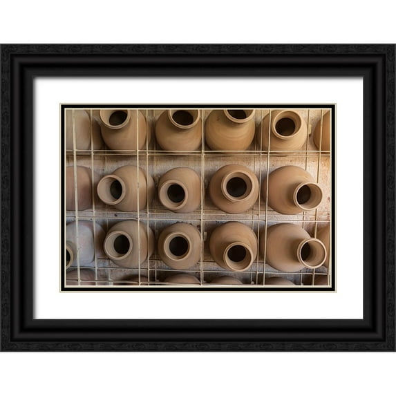 Wilson, Emily M. 14x11 Black Ornate Wood Framed with Double Matting Museum Art Print Titled - Middle East-Arabian Peninsula-Oman-Ad Dakhiliyah-Bahla-Pots at the Al-Adawi pottery factory in Oman