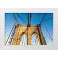 thumbnail image 1 of Wilson, Emily M. 14x11 White Modern Wood Framed Museum Art Print Titled - Manhattan-New York-USA Cables and tower on the Brooklyn Bridge, 1 of 4