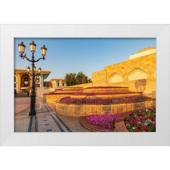 Wilson, Emily M. 14x11 White Modern Wood Framed Museum Art Print Titled - Middle East-Arabian Peninsula-Oman-Muscat-Al Alam Palace in Muscat