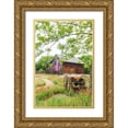 thumbnail image 1 of Wilson, Emily M. 17x24 Gold Ornate Wood Framed with Double Matting Museum Art Print Titled - Castroville-Texas-USA-Large American flag on a barn in the Texas Hill Country, 1 of 4