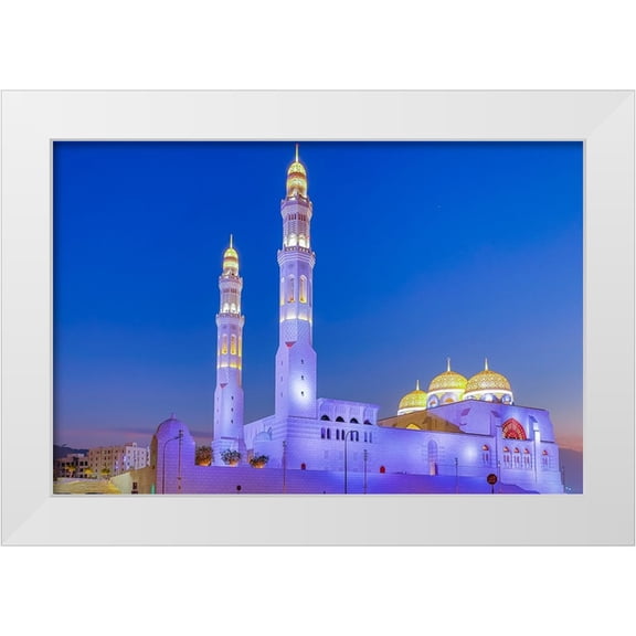 Wilson, Emily M. 32x23 White Modern Wood Framed Museum Art Print Titled - Middle East-Arabian Peninsula-Oman-Muscat-Bawshar-Muhammad Al Ameen Mosque in Bawshar