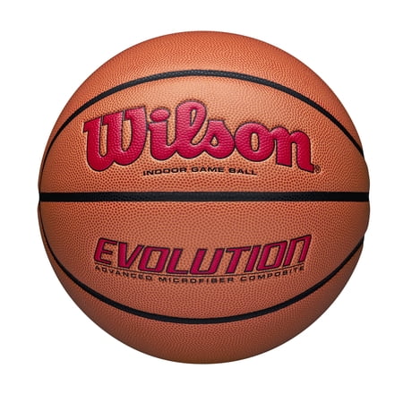 Wilson Evolution Indoor Game Basketball - Scarlet, Size 7 - 29.5"