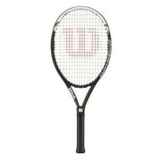Wilson Hyper Hammer 5.3 Adult Recreational Tennis Racket - Black/White/Gold, Grip Size 3 - 4 3/8"