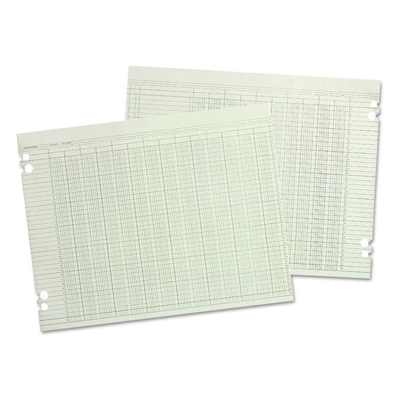 Wilson Jones Accounting Sheets 10 Columns 11 x 14 100 Loose Sheets/Pack Green G3010