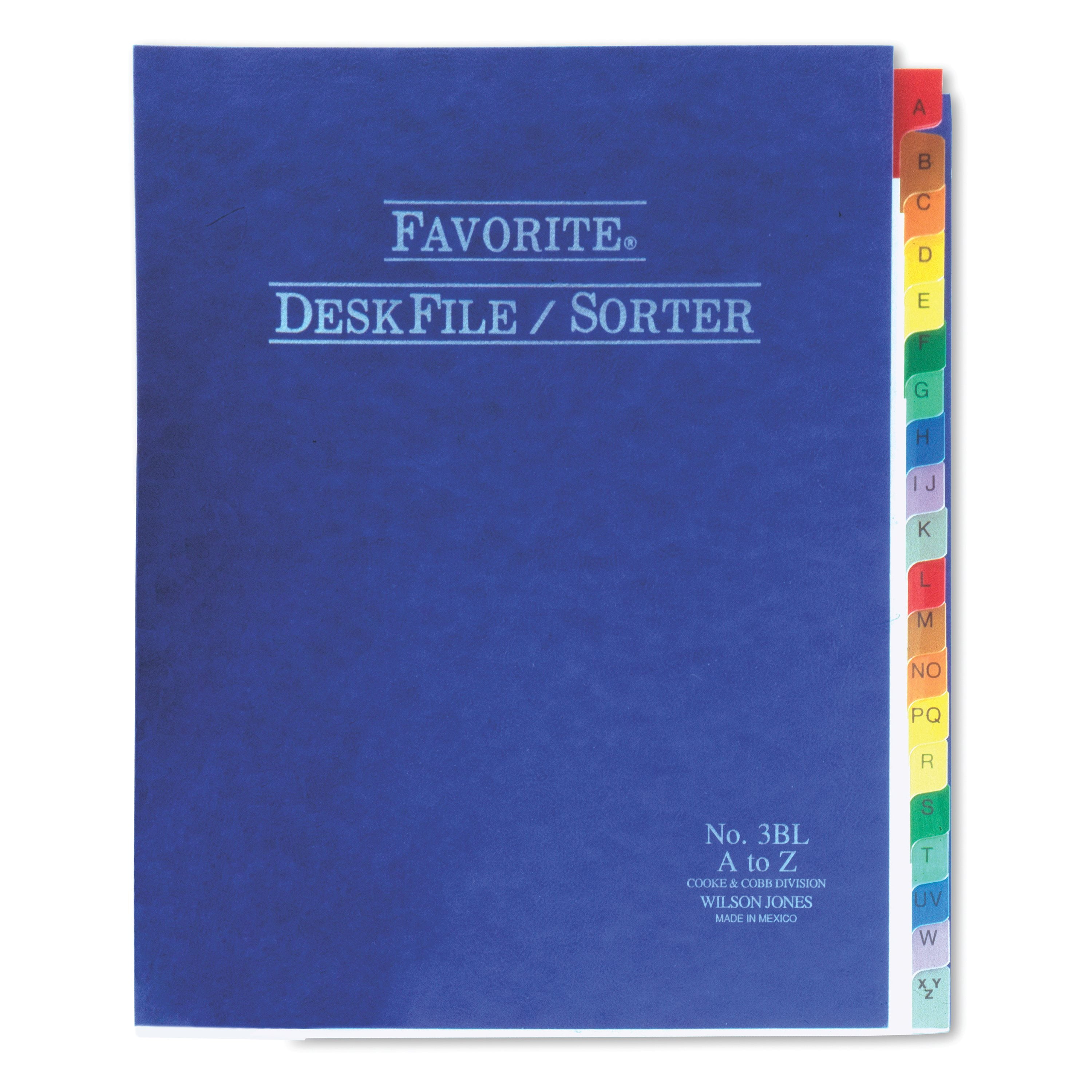 Wilson Jones Favorite Desk File/Sorter, AZ Index, 10" x 12", Midnight