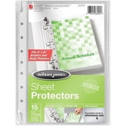 Wilson Jones Top-Loading Mini Sheet Protectors, 5.5 x 8.5 Inches, Clear, (W21516) 2 PACK OF 15