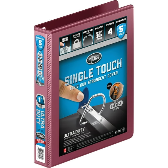 Wilson Jones Ultra Duty D-Ring View Binder with Extra Durable Hinge