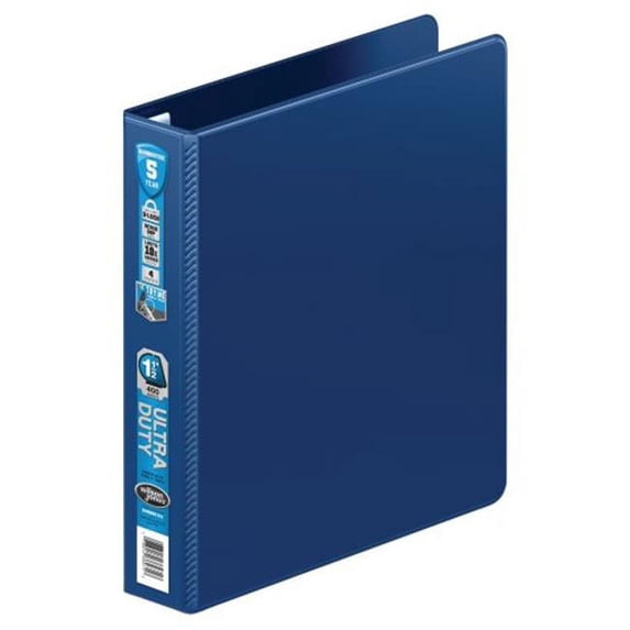 Wilson Jones W876-34-295PP 1.5 In. Ultra Duty D-Ring Binder With Extra Durable Hinge, Navy - Pack Of 12