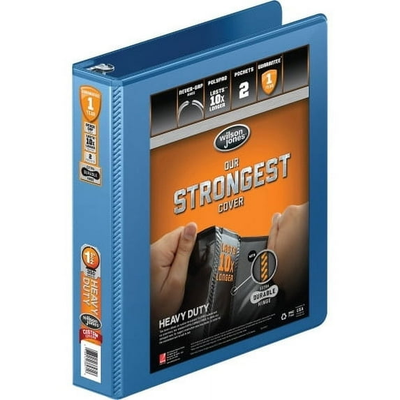 Wilson Jones, WLJ363347462, Heavy-duty Round Ring View Binder, 1 / Each, PC Blue