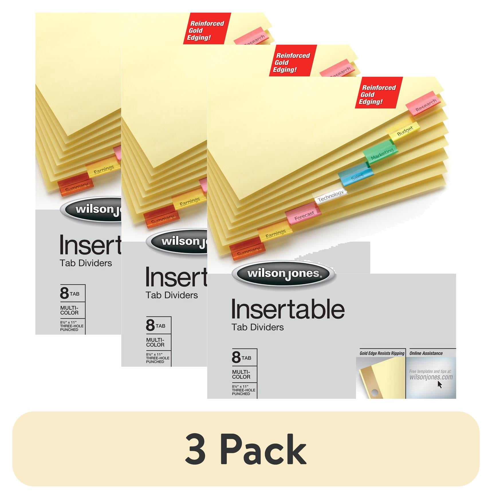 Gold Line Insert (3 pack) Wilson Jones, WLJ54130, Gold Line Insertable Dividers, 8 / Set ...