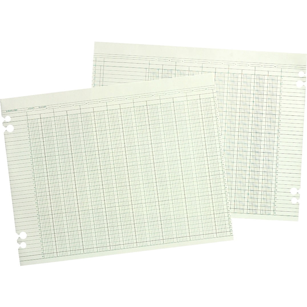 Wilson Jones, WLJG1024, Prepunched Ledger Paper Sheets, 100 / Pack ...